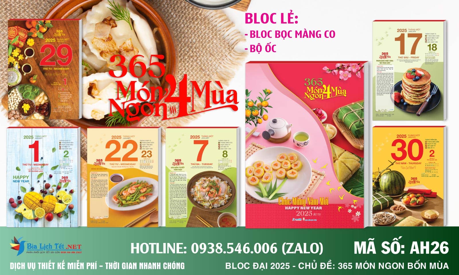 Bloc Đại - Mã số AH26 - 365 Món Ngon Bốn Mùa (Bloc Lẻ)