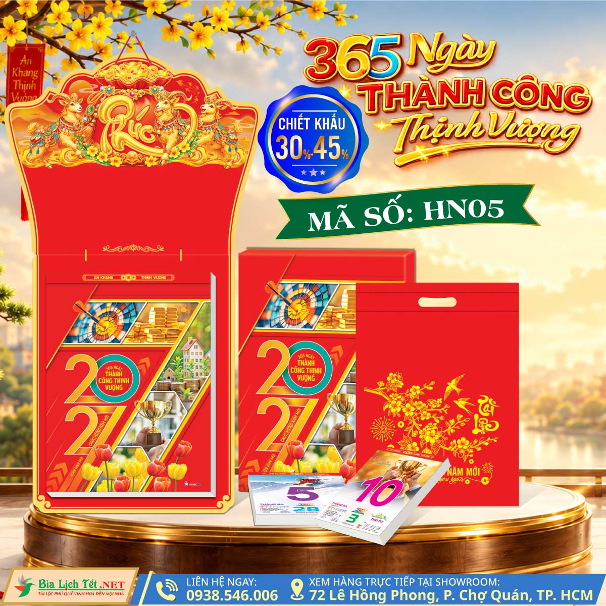 MS: HN05 - 365 Ngày Thành Công Thịnh Vượng - Bloc Cực Đại (25x35cm)
