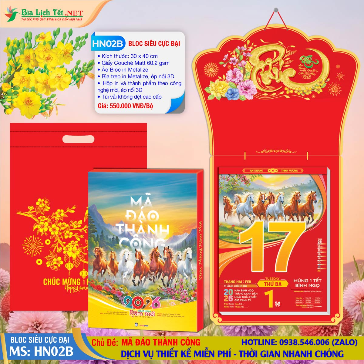 HN02B - Mã Đáo Thành Công (Đầu Treo Chữ Phúc)