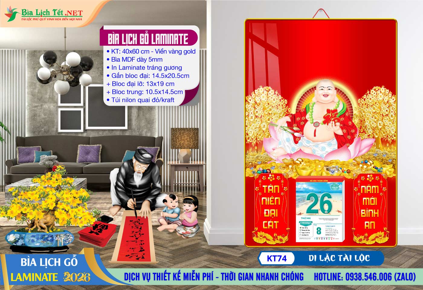 Mã Số: KT74 - Di Lặc Tài Lộc