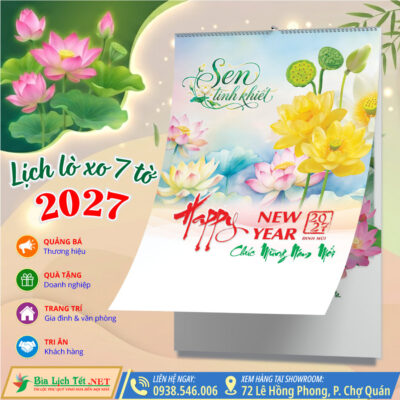 Lịch Lò Xo 7 Tờ 2027 – Món Quà Tri Ân Ý Nghĩa & Giải Pháp Quảng Bá Thương Hiệu 365 Ngày