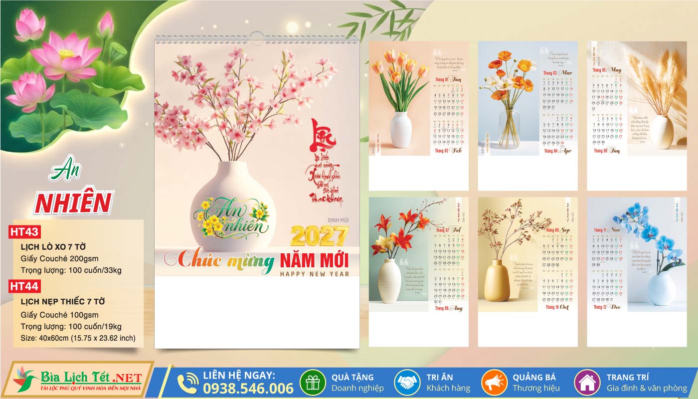 Lịch Lò Xo 7 Tờ - HT43 - An Nhiên