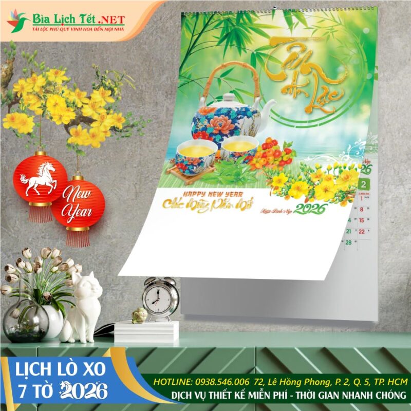 Lịch Lò Xo 7 Tờ Hoa Niên 2026