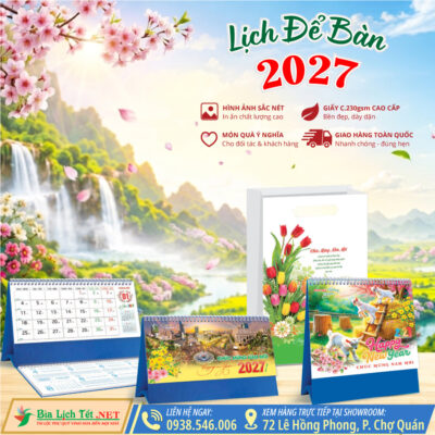 Mẫu Lịch Để Bàn 2027 Đẹp Nhất