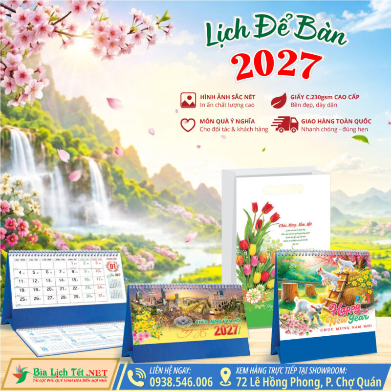 Mẫu Lịch Để Bàn 2027 Đẹp Nhất