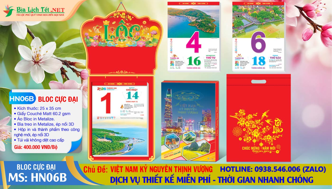 Bloc Cực Đại - HN06B - Việt Nam Kỷ Nguyên Thịnh Vượng (Đầu Treo Chữ Lộc Cẩm Thạch)