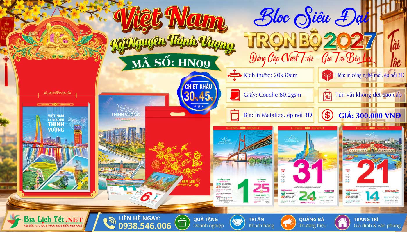Bloc Siêu Đại (20x30cm) | MS: HN09 - Việt Nam Kỷ Nguyên Thịnh Vượng