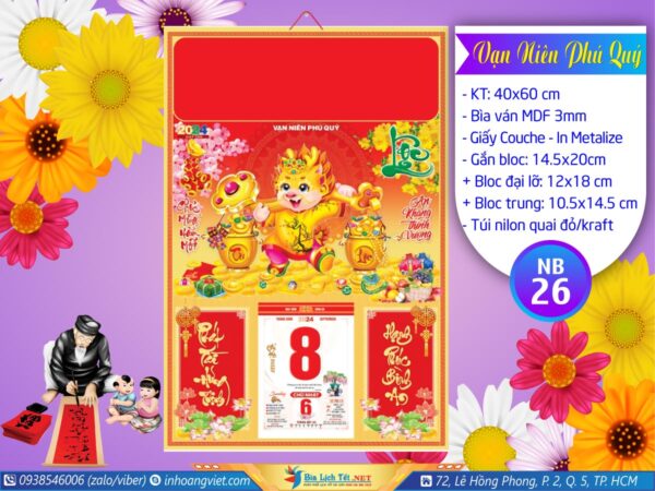 Bìa (40x60cm) Metalize - NB26 - Vạn Niên Phú Quý