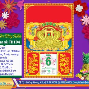 Bìa Đại (40x60cm) Dán Nổi - TH104 - Đồng Tiền May Mắn