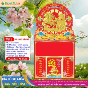 Bìa Lò Xo Dán Nổi - TN41 - Ngựa Kéo Xe Vàng