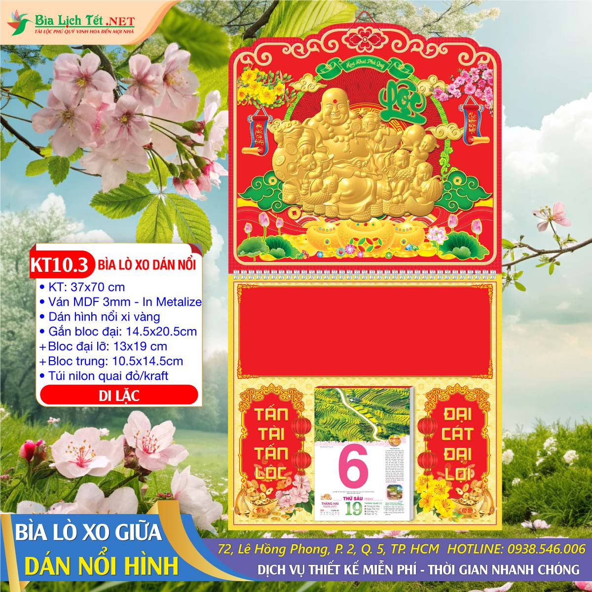 Bìa Lò Xo Hình Nổi - KT10.3 - Di Lặc