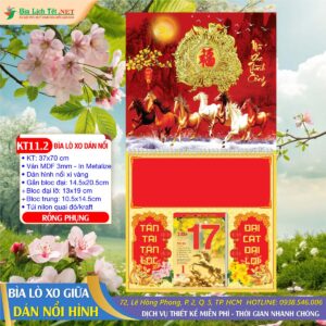 Bìa Lò Xo Hình Nổi - KT11.2 - Rồng Phụng