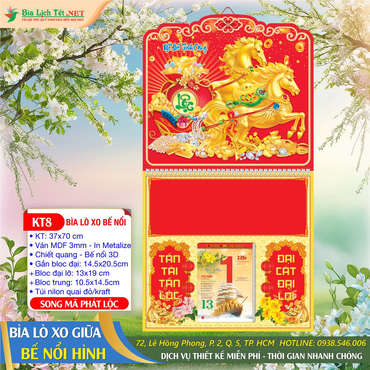 Bìa Lò Xo Giữa Bế Nổi - KT8 - Song Mã Phát Lộc