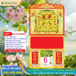 Bìa Lò Xo Giữa Dán Nổi - TH27 - Thần Tài Gõ Cửa