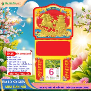 Bìa Lò Xo Mini (30x65cm) Dán Nổi - TH35 - Bính Ngọ Phúc Lộc