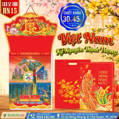 MS: HN16 - Việt Nam Kỷ Nguyên Thịnh Vượng - Lịch 52 Tuần (30x40cm)