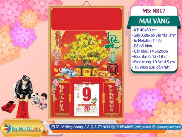 Bìa Đại (40x60cm) Bế Nổi - NB17 - Mai Vàng