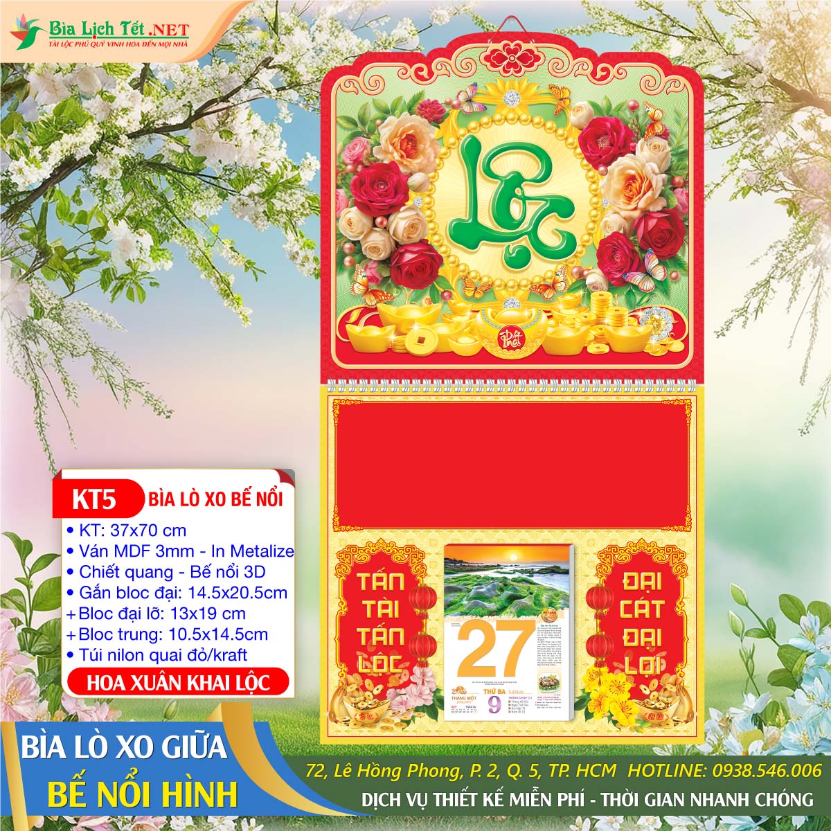 Bìa Lò Xo Giữa Bế Nổi - KT5 - Hoa Xuân Khai Lộc