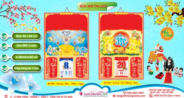 Bìa Metalize (40 x 60) - 2020 - TN23 - Vàng Bạc Phú Quý + TN24 - Canh Tý Phát Tài
