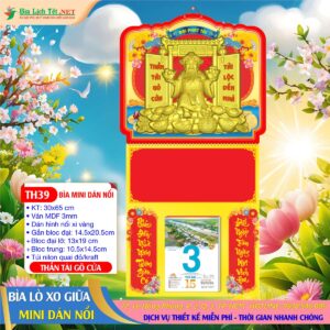 Bìa Lò Xo Mini (30x65cm) Dán Nổi - TH39 - Thần Tài Gõ Cửa