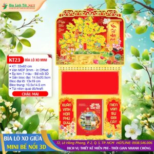 Bìa Lò Xo Mini (33x63cm) Bế Nổi - KT23 - Chậu Mai