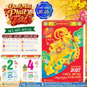 MS: HT16 - Đinh Mùi Phát Tài (Bloc Lẻ)