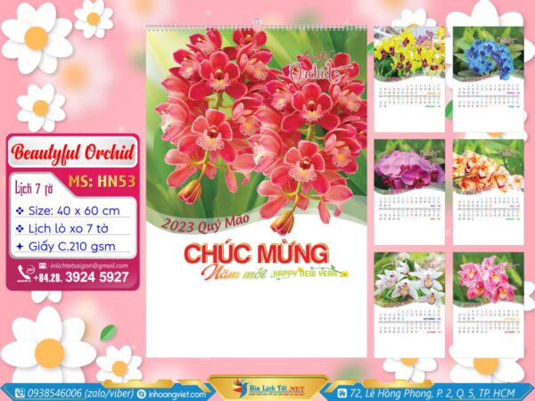 Lịch 7 Tờ (40x60cm) - HN53 - Beautyful Orchid