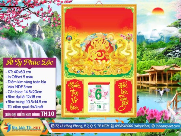 Bìa (40x60cm) Điểm Kim - TH10 - Ất Tỵ Phúc Lộc