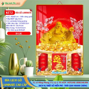 Bìa Lịch Gỗ 40x60 Laminate - KT72 - Di Lặc