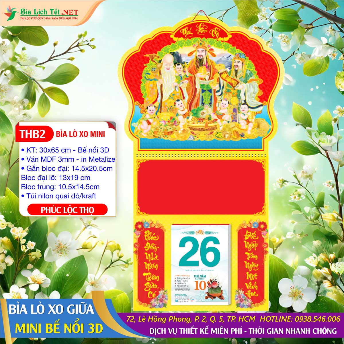 Bìa Lò Xo Mini (30x65cm) Bế Nổi - THB2 - Phúc Lộc Thọ